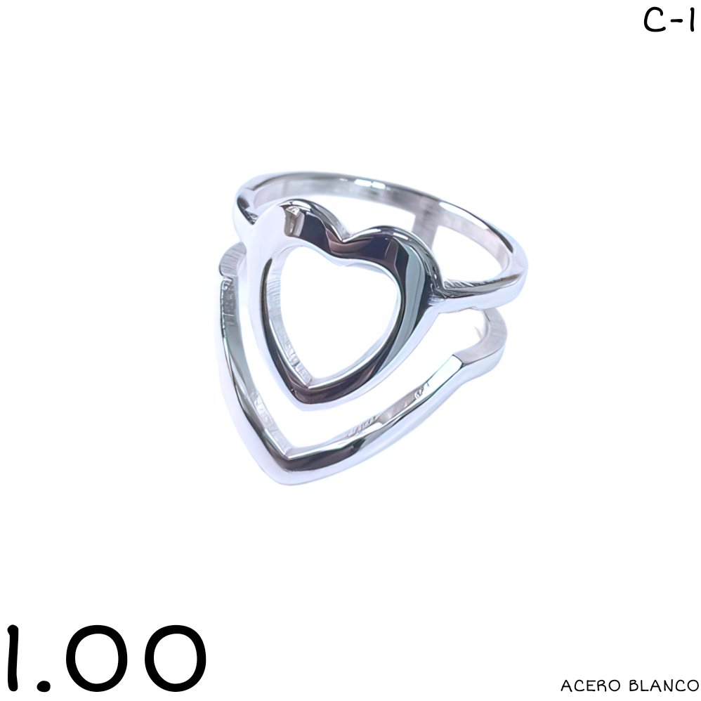 ANILLO CORAZON ACERO BLANDO