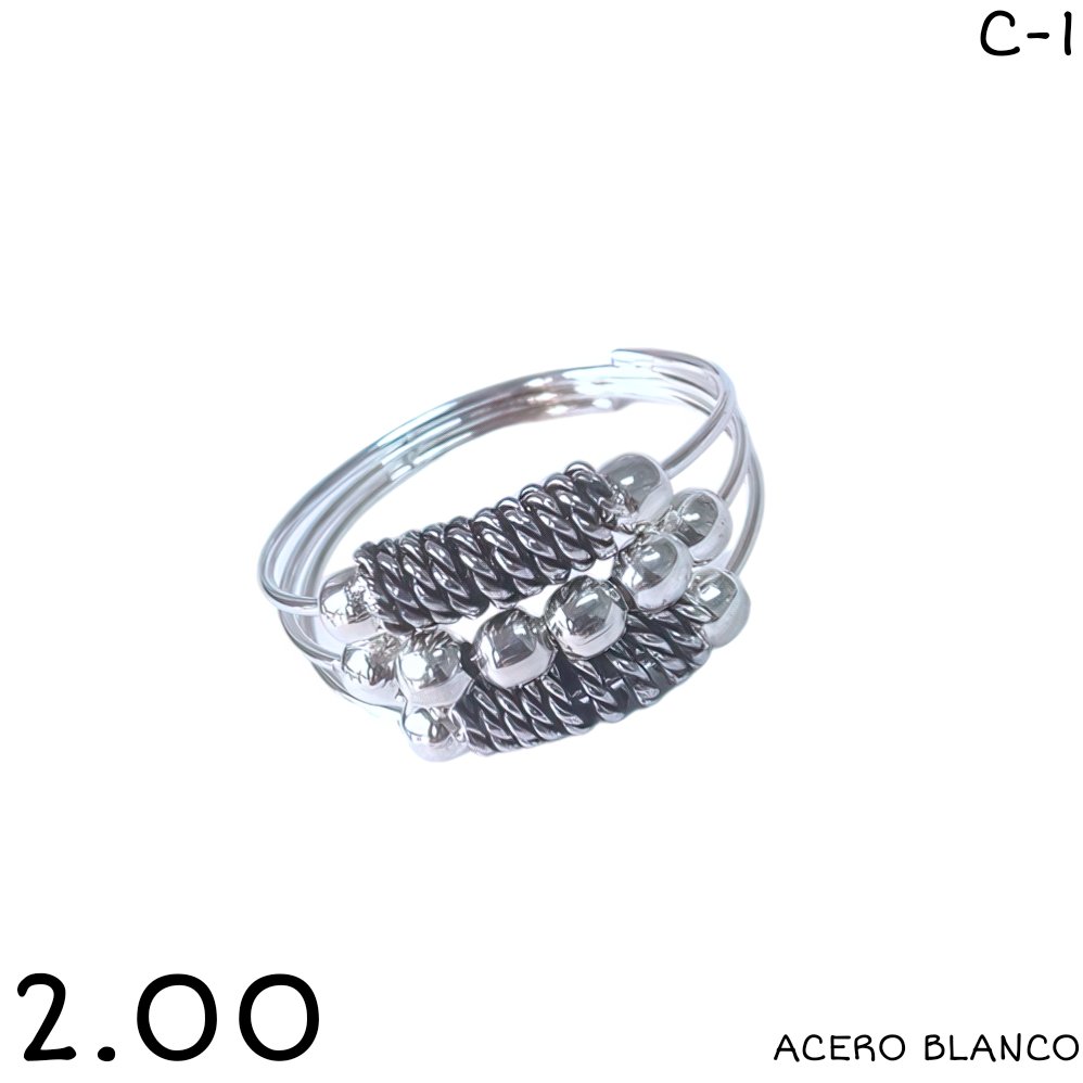 ANILLO BALI ACERO BLANCO