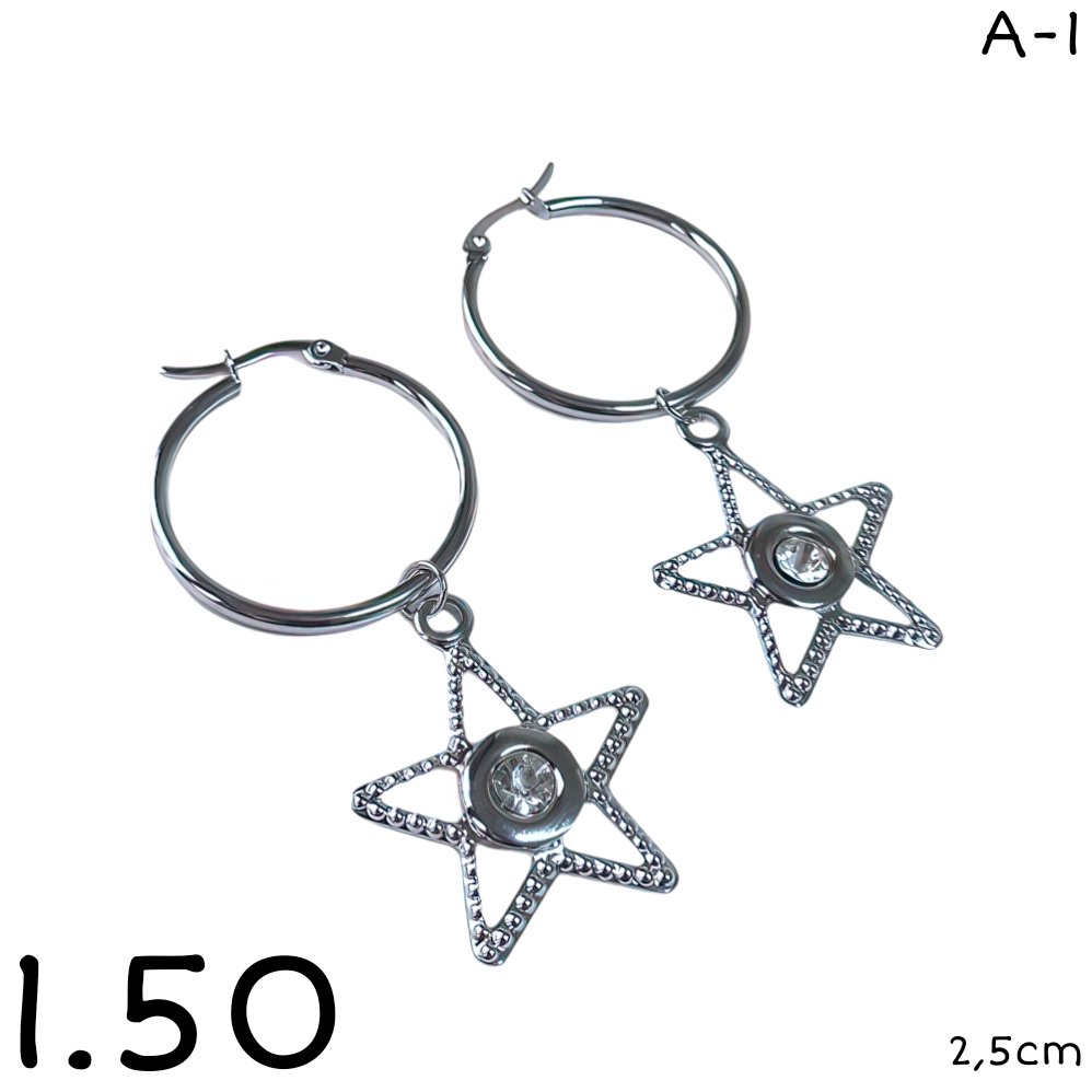 ARGOLLAS ESTRELLAS 2,5CM