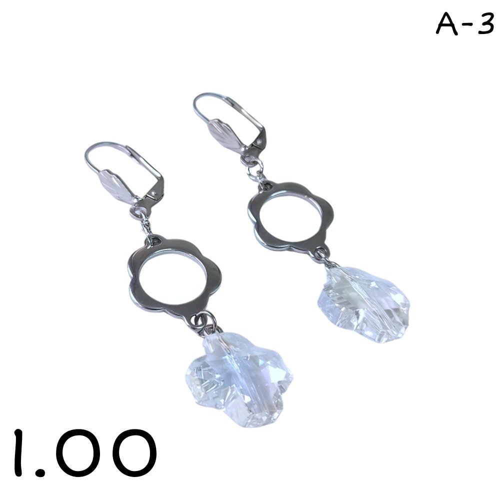 pendientes de cuarzo solar acero