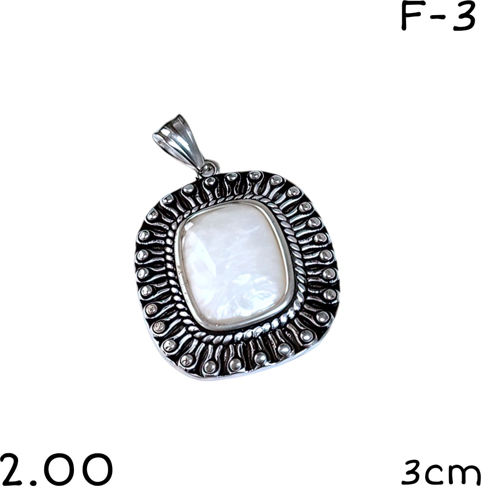 DIJE PIEDRA BLANCA 3cm