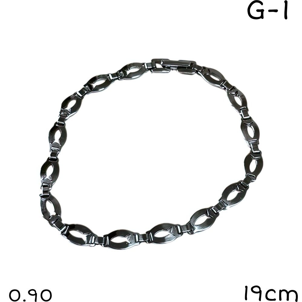 PULSERA ACERO PEZ 19CM