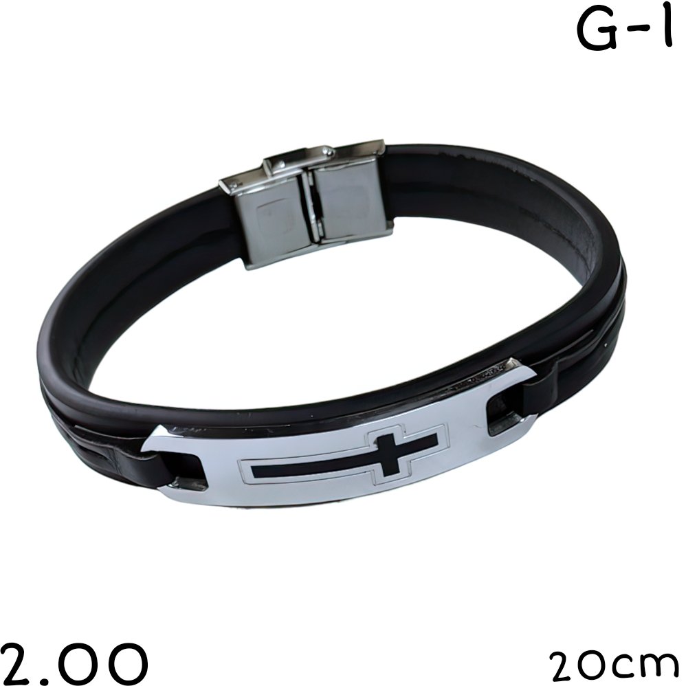 PULSERA ACERO CRUZ 20CM