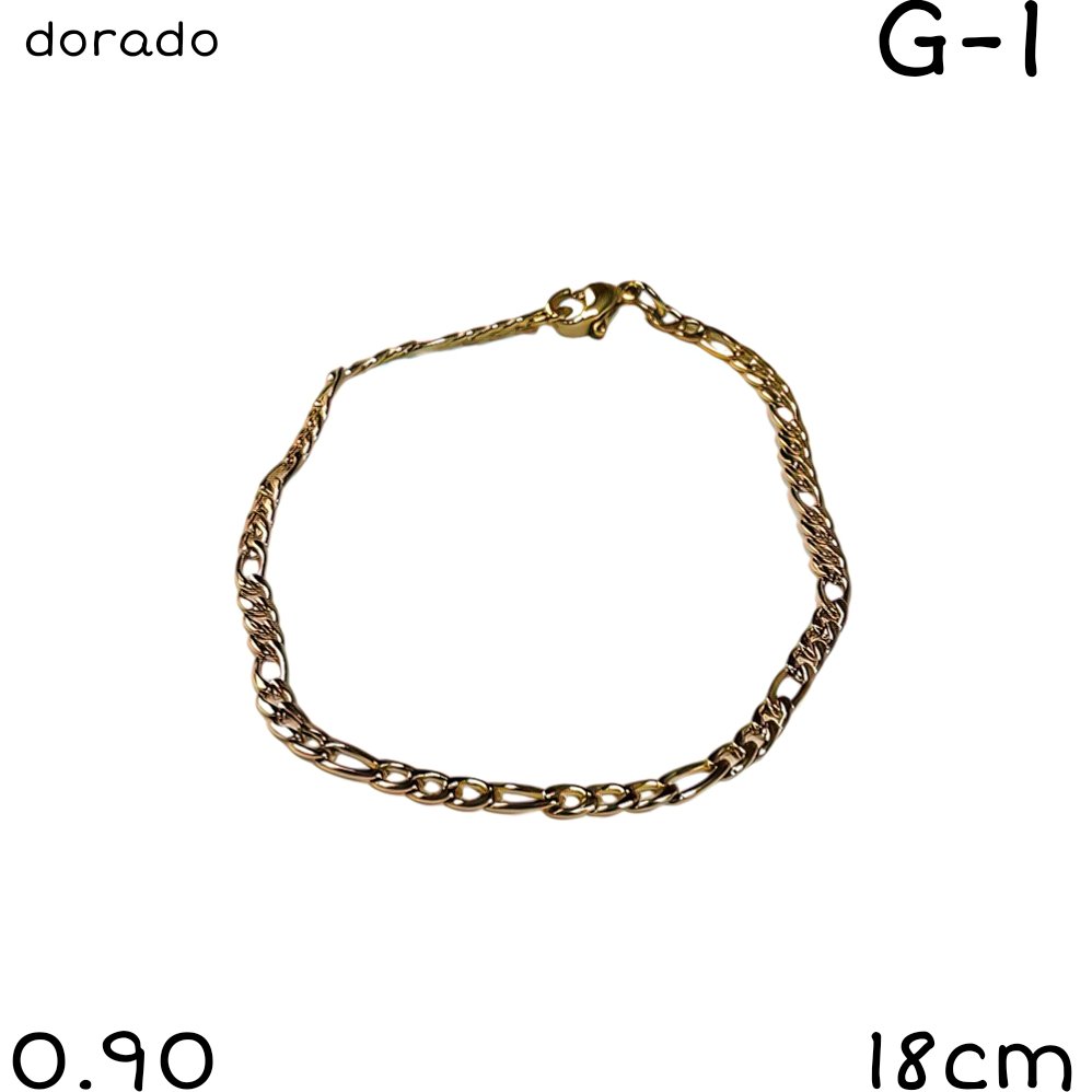 PULSERA ACERO DORADO 18CM