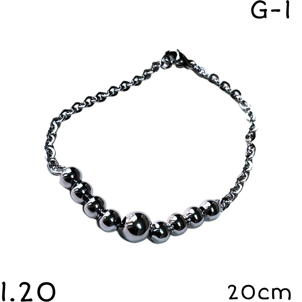 PULSERA BOLITAS ACERO 20CM