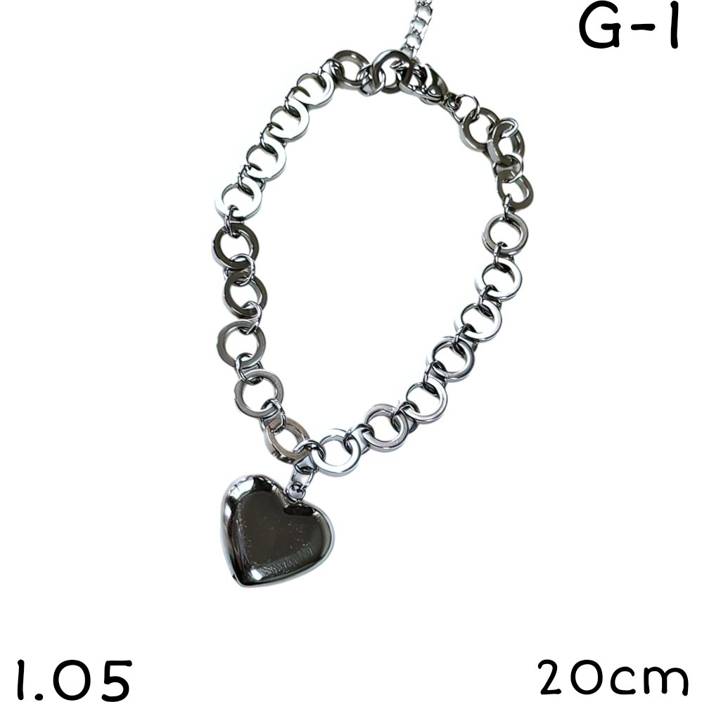 PULSERA CORAZON ACERO 20CM