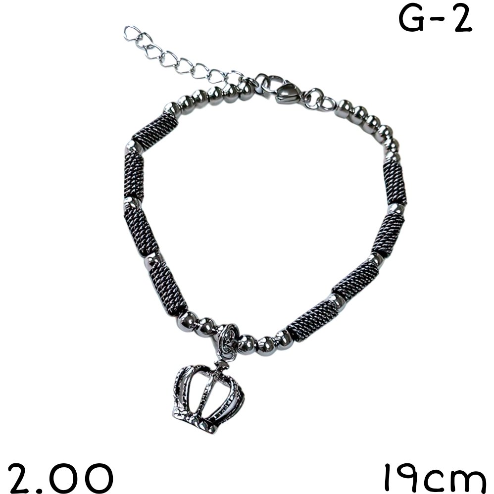 pulsera corona acero 19cm