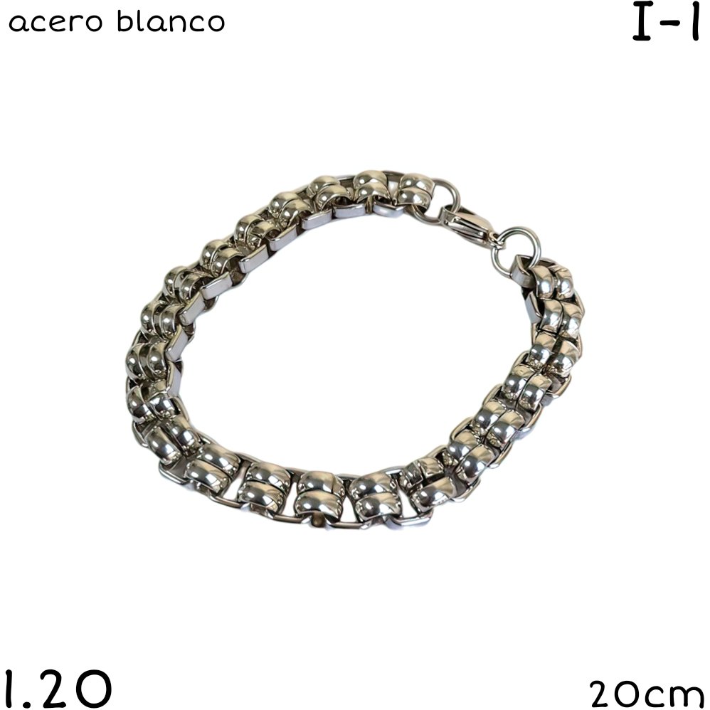PULSERA ACERO BLANCO 20CM
