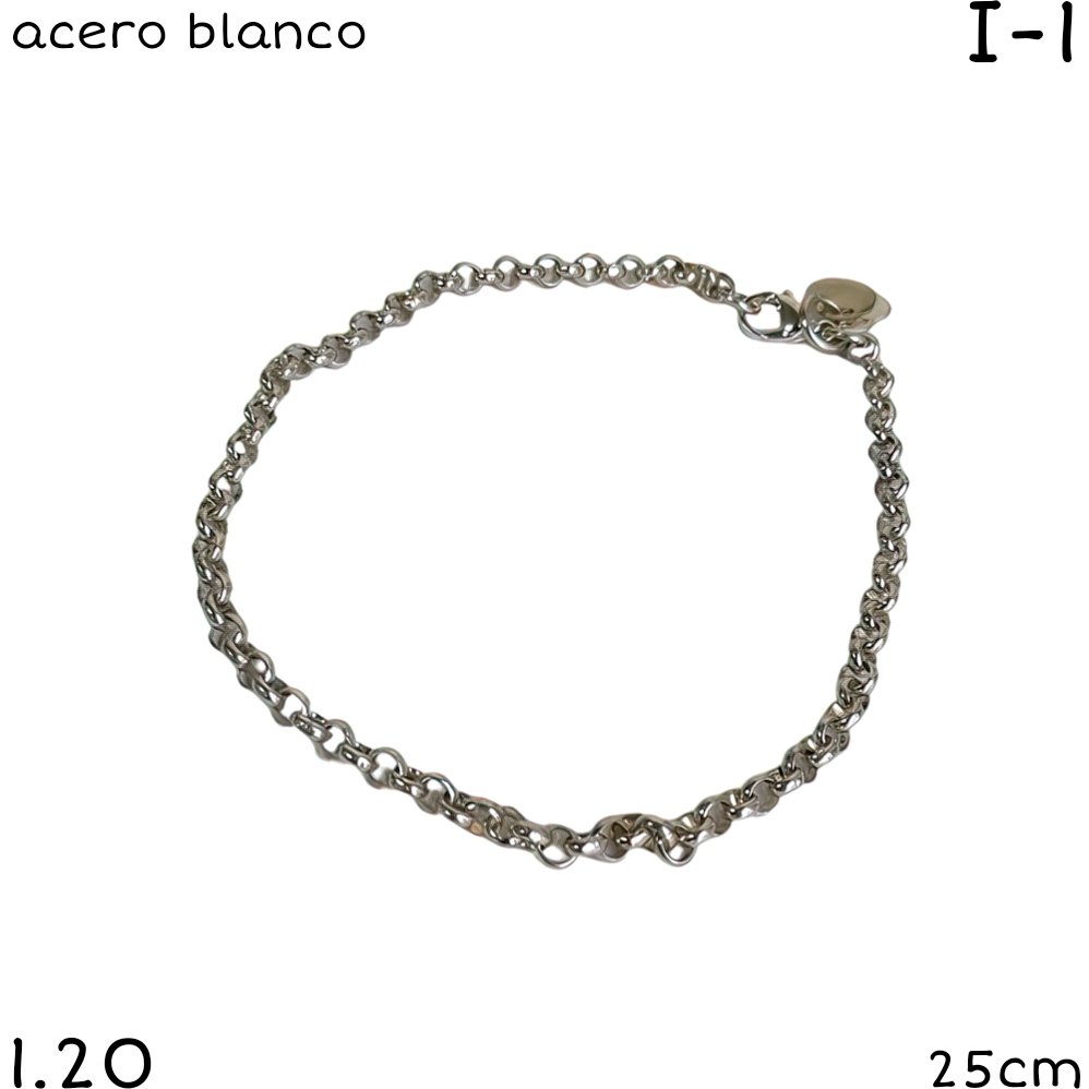 PULSERA ACERO BLANCO 25CM