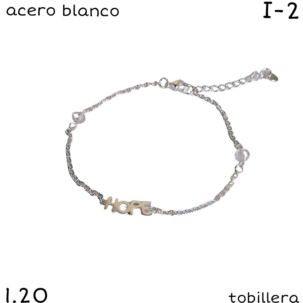 TOBILLERA HOPE ACERO BLANCO