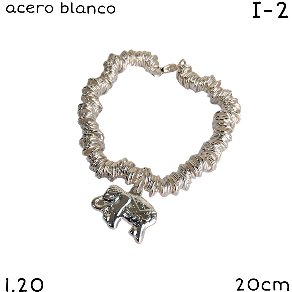 PULSERA ELEFANTE ACERO BLANCO 20CM