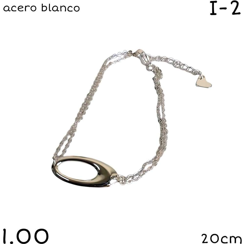 PULSERA ACERO BLANCO 20CM