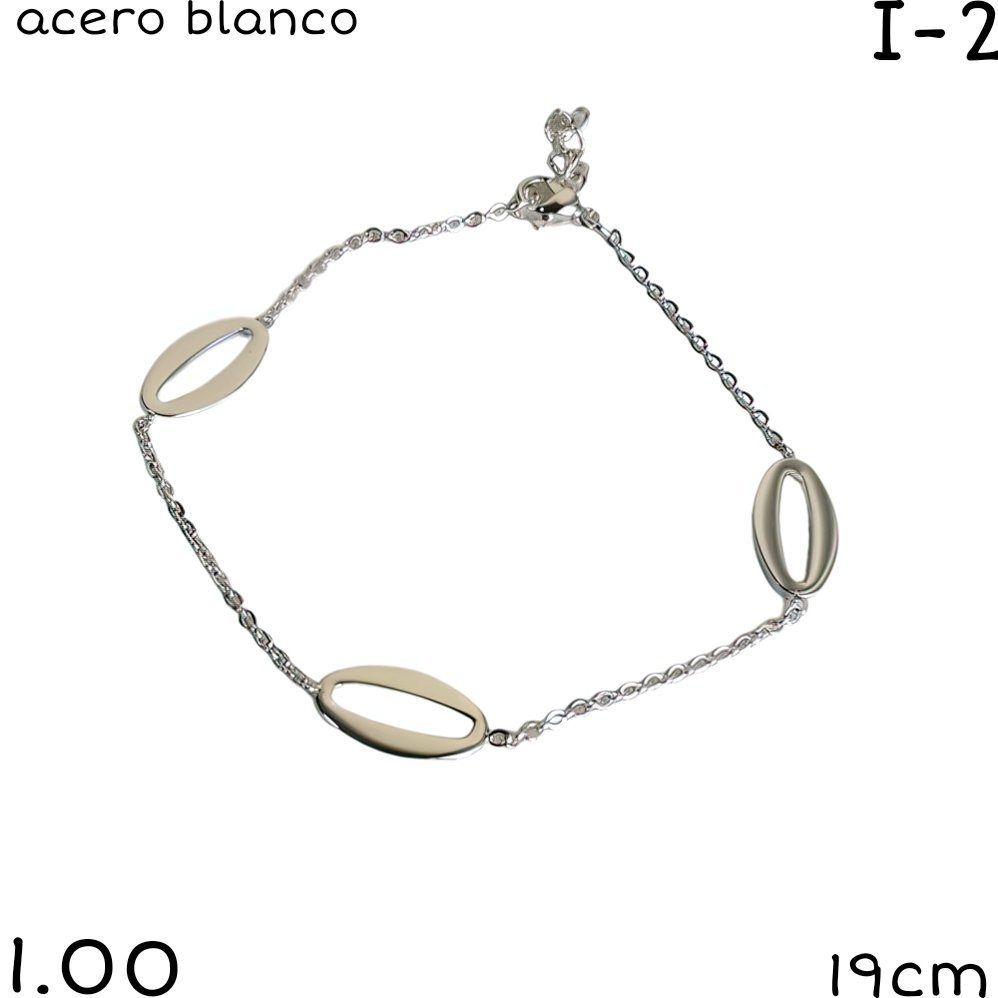 PULSERA ACERO BLANCO 20CM