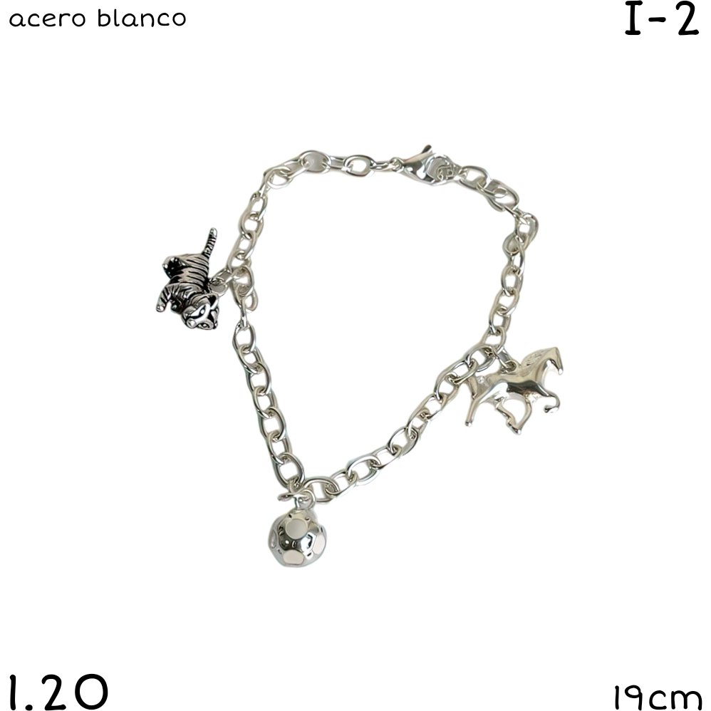 PULSERA ANIMALES ACERO BLANCO