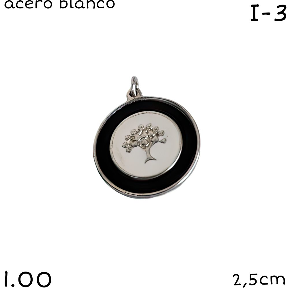 DIJE ARBOL DE LA VIDA ACERO BLANCO