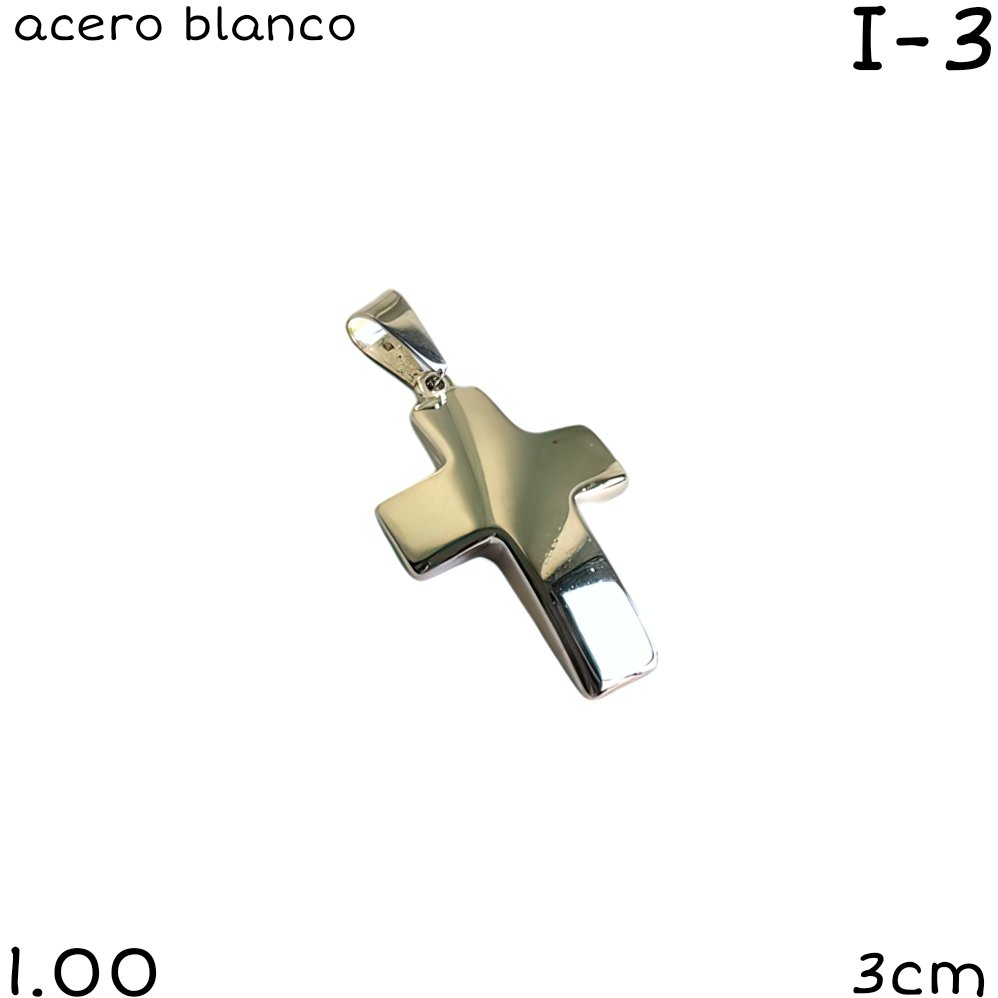 DIJE CRUZ ACERO BLANCO 3cm