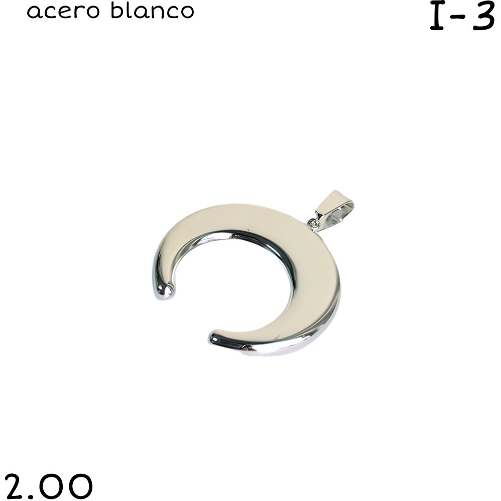 DIJE LUNA INVERTIDA ACERO BLANCO