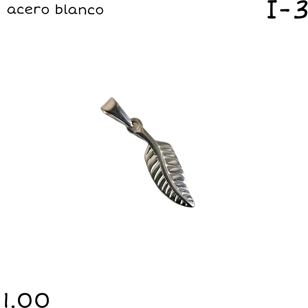 DIJE HOJA ACERO BLANCO