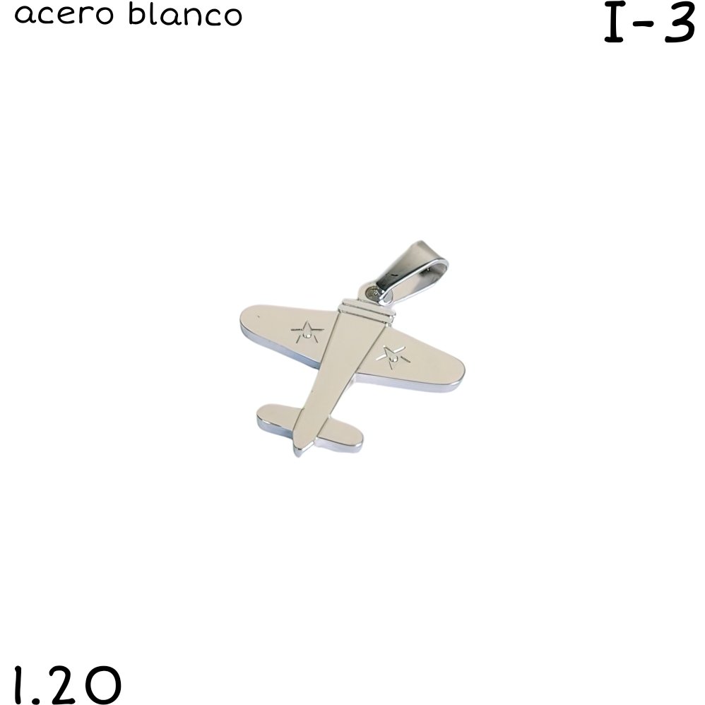 DIJE AVION ACERO BLANCO