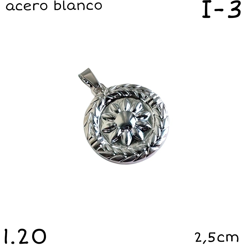 DIJE SOL 2,5cm ACERO BLANCO