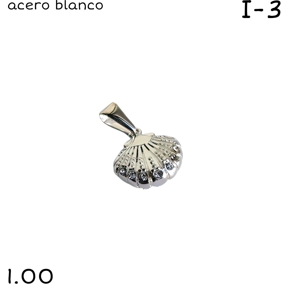 DIJE CONCHA DE MAR ACERO BLANCO