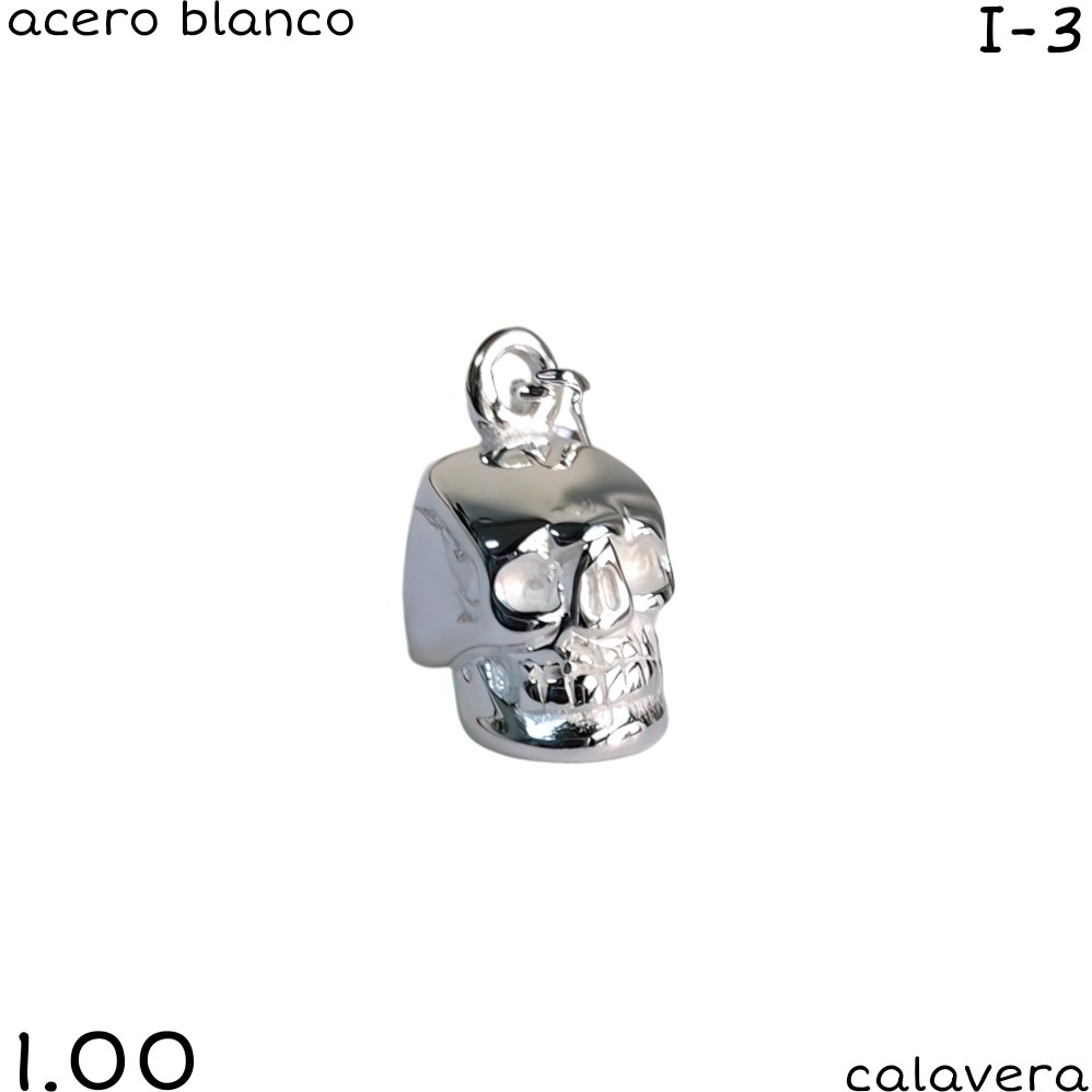DIJE CALAVERA ACERO BLANCO