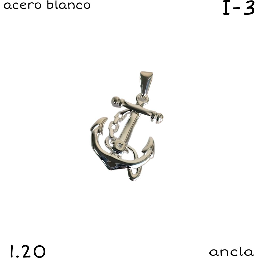 DIJE ANCLA ACERO BLAMCO