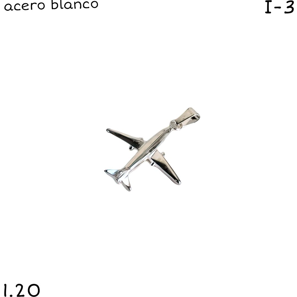 DIJE AVION ACERO BLANCO