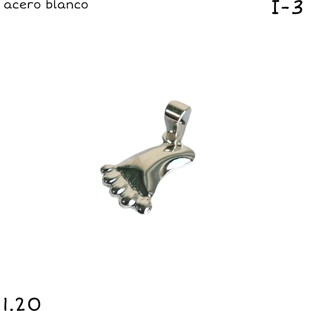 DIJE PIES ACERO BLANCO