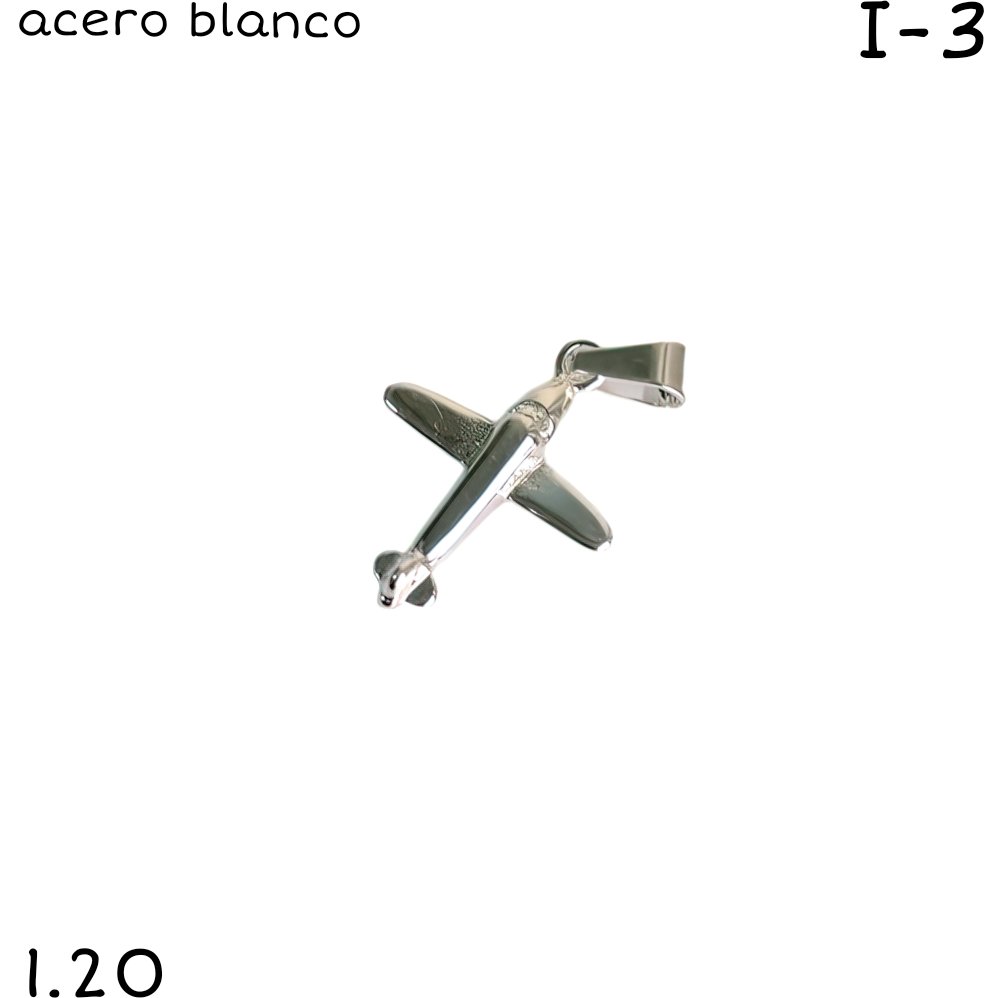 DIJE AVION ACERO BLANCO