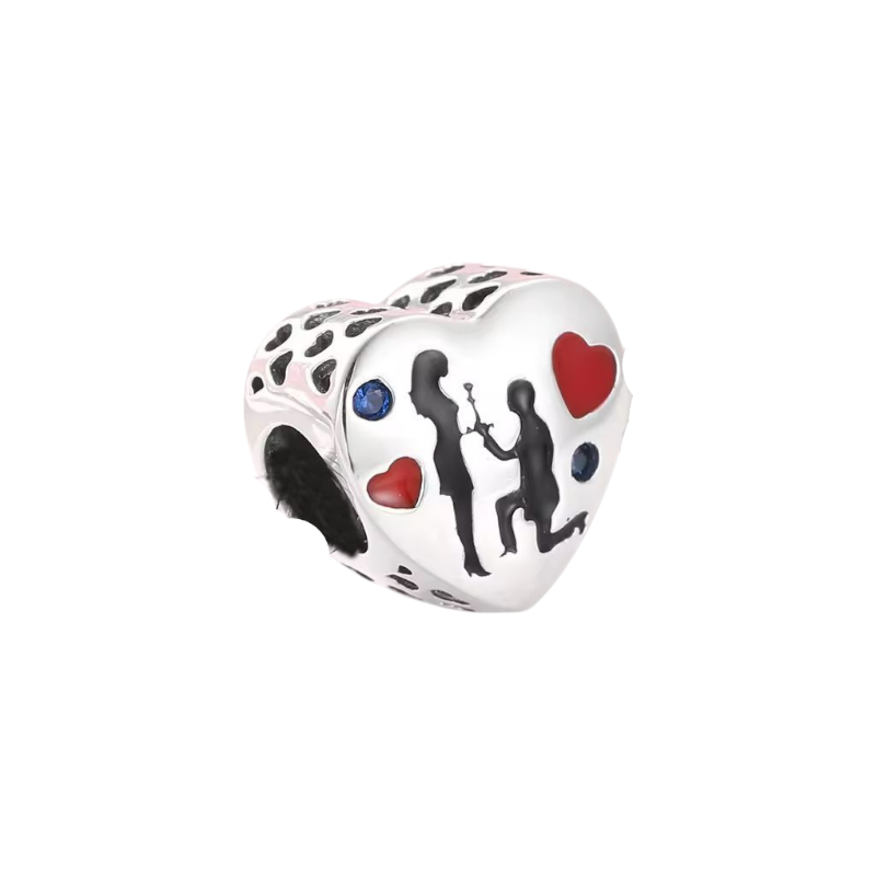 CHARMS CORAZON COMPROMISO DE MATRIMONIO DE BODAS T-1S