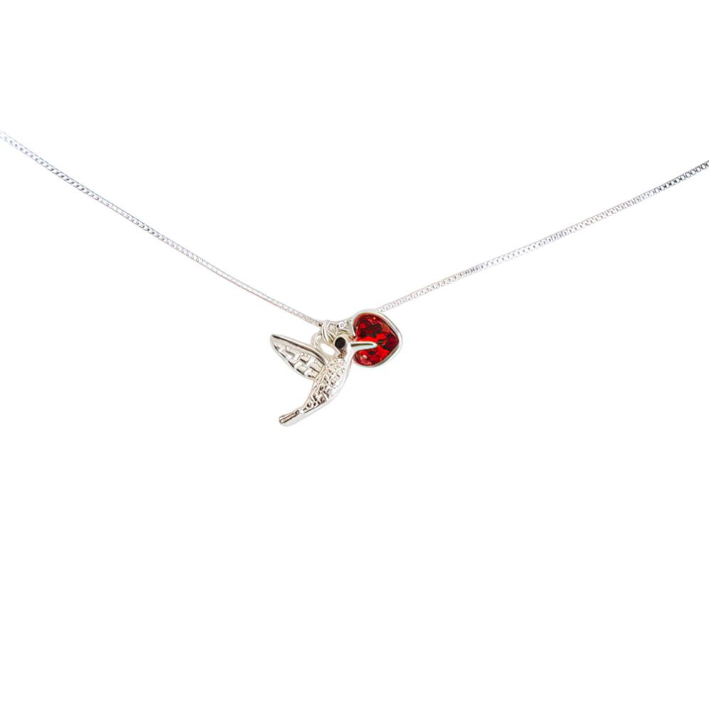 CONJUNTO COLIBRI CORAZON ROJO 45cm C-56B