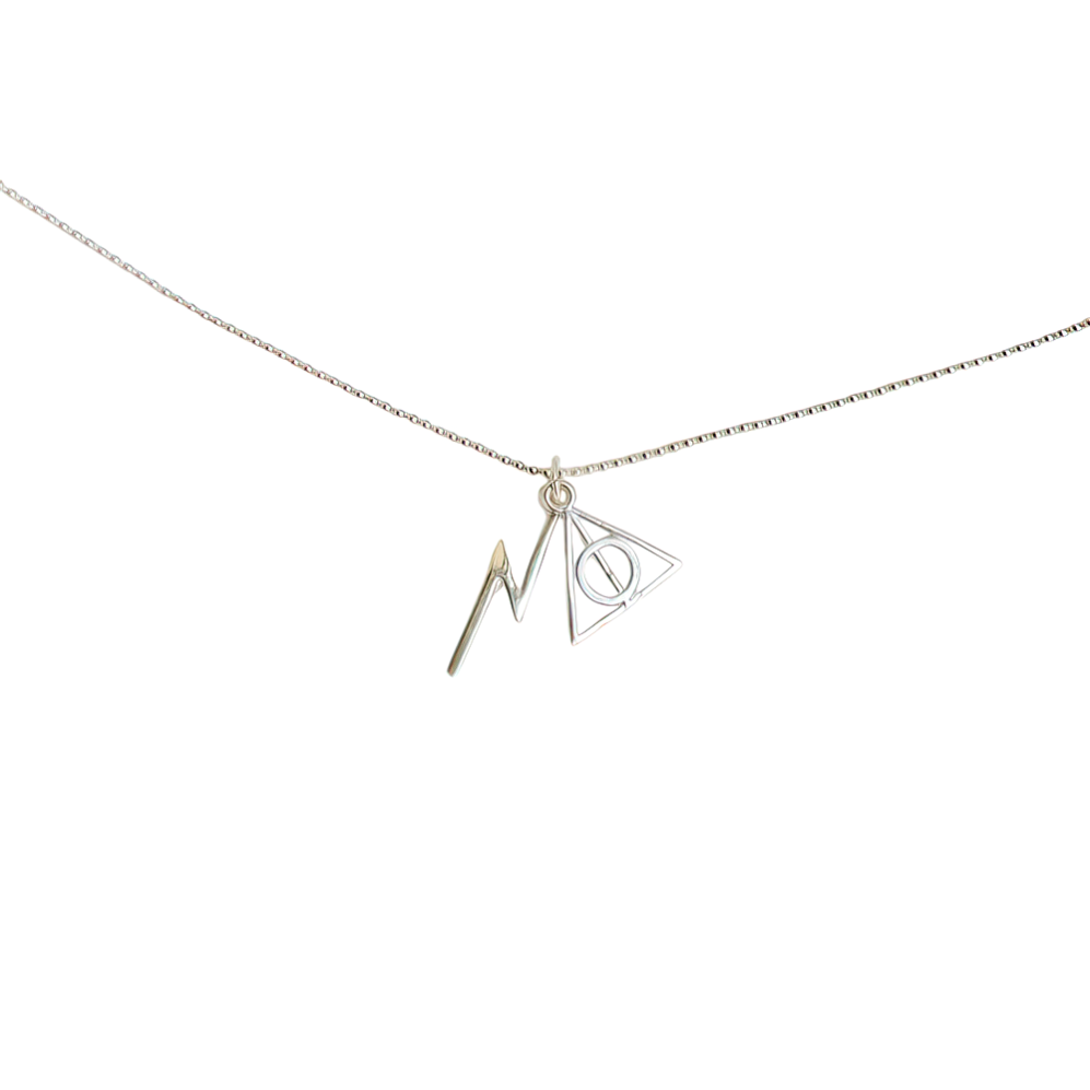 CADENA BOLITA Y DIJE "LAS RELIQUIAS DE LA MUERTE" 40cm C-56B