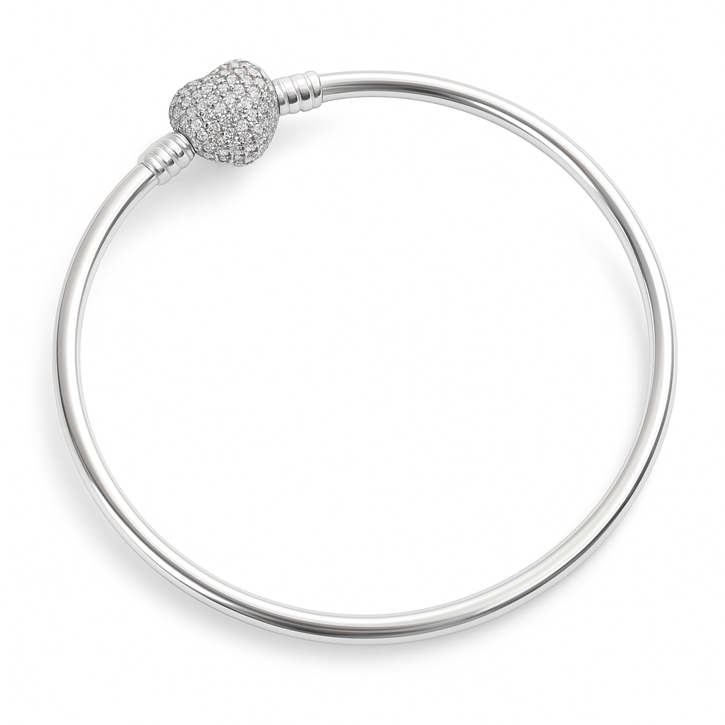 ESCLAVA CIERRE CORAZON CUBIC  "SIN INSCRIPCION" 55mm