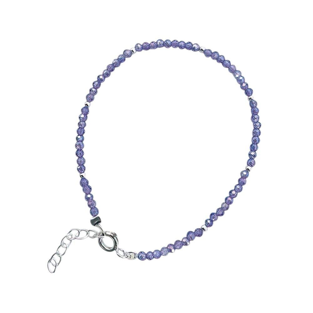 PULSERA ELASTIZADA PIEDRA LILA C-24A