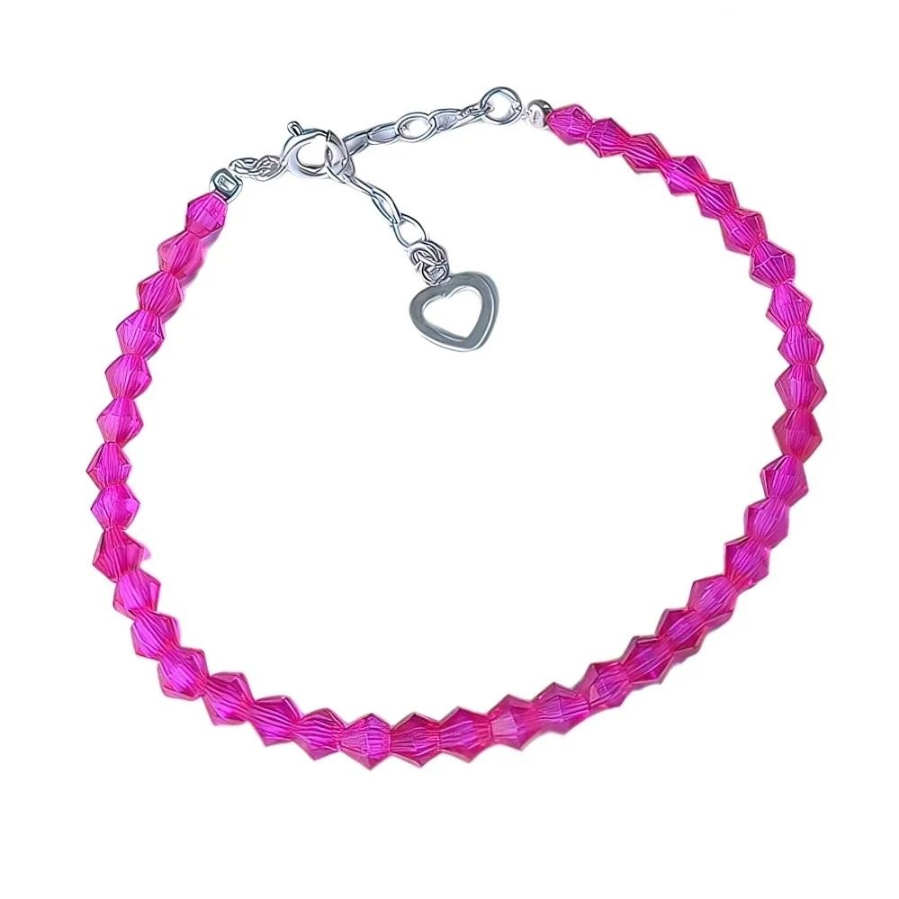 PULSERA CRISTAL ROSA 16 + 3cm C-23A