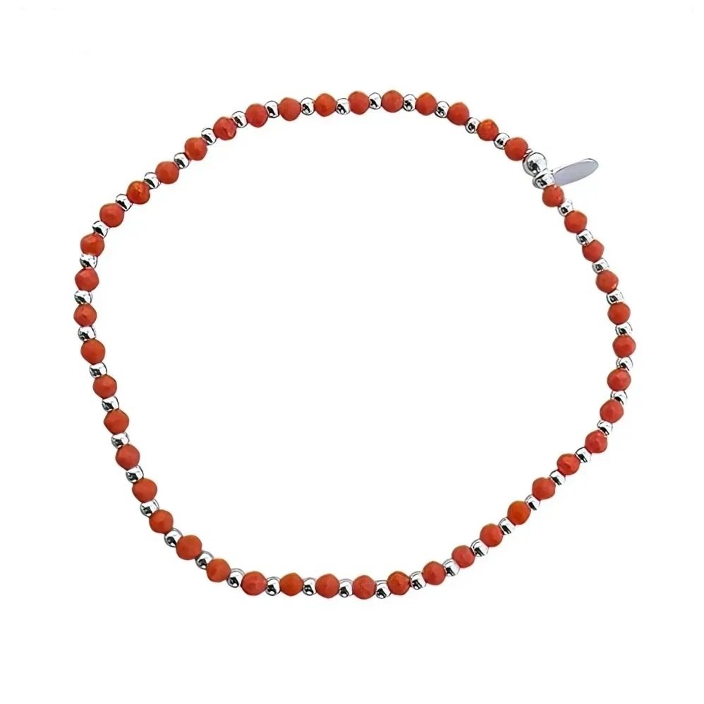 Pulsera elastizada piedra naranja C-24B