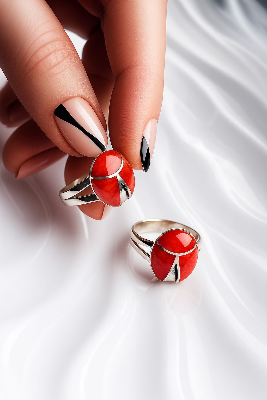 Anillo Nacar rojo C-105B