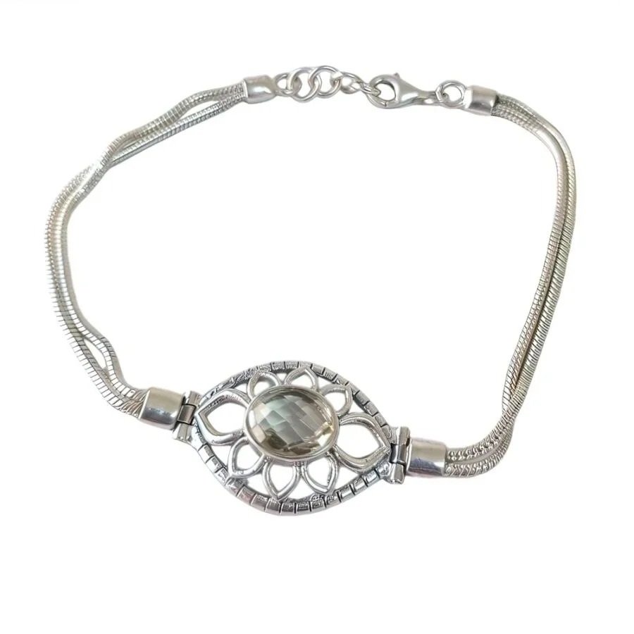 PULSERA CUARZO TRANSPARENTE 18+1cm C-23A