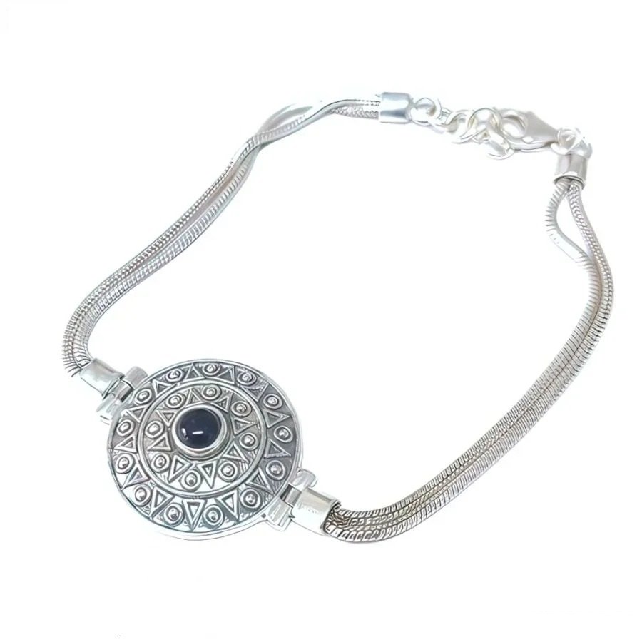 PULSERA PIEDRA MARRON NATURAL 18+1cm C-23A