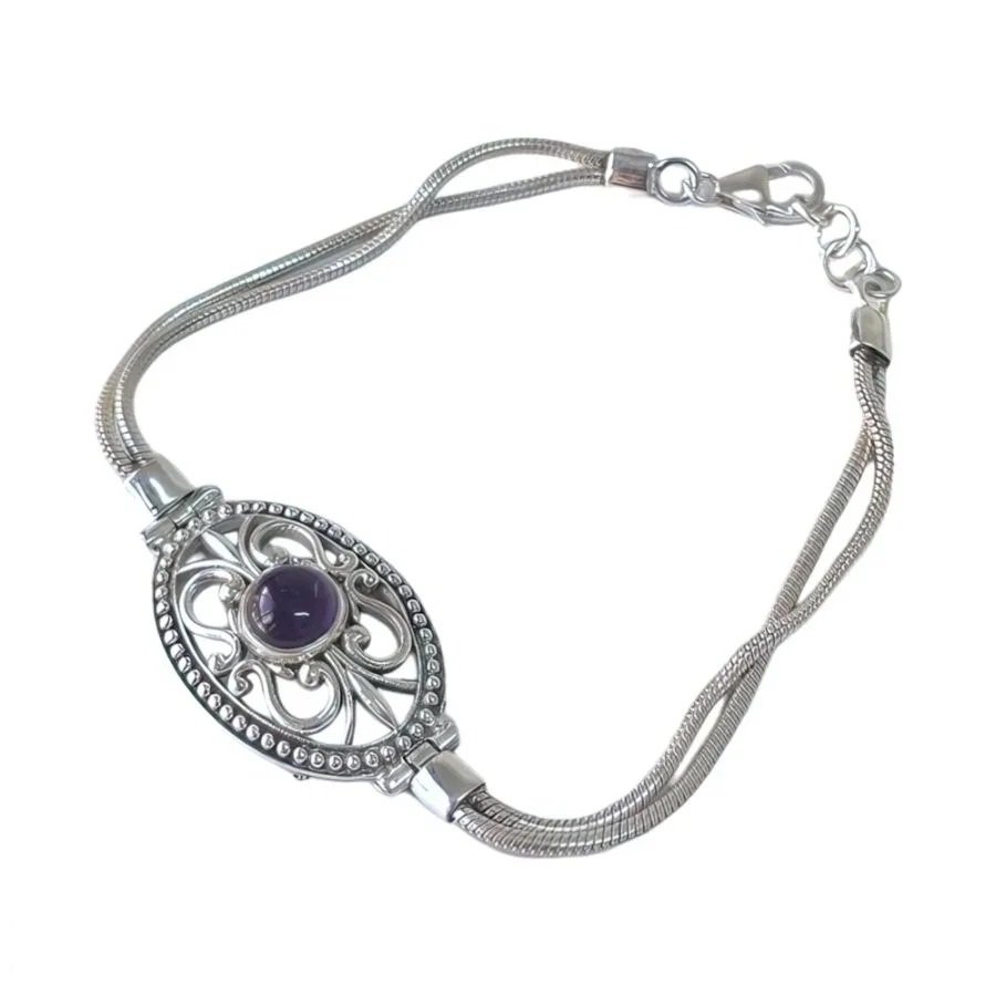 PULSERA PIEDRA AMATISTA 18+1cm C-23A