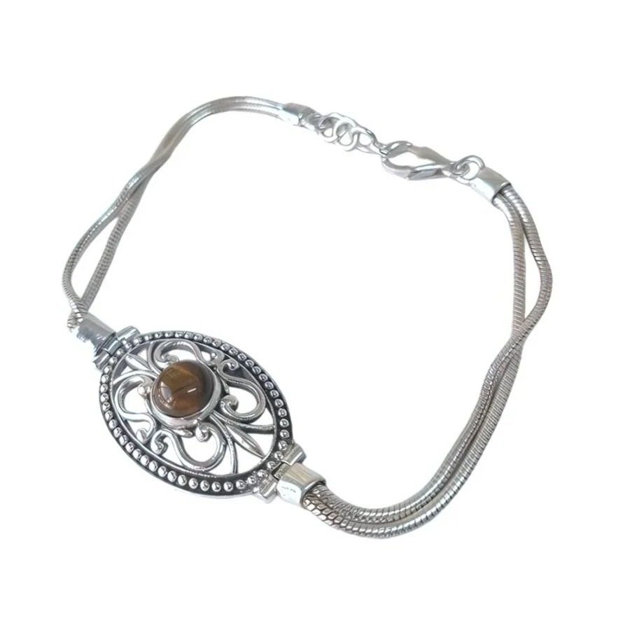 PULSERA PIEDRA OJO DE TRIGRE 18+1cm C-23A