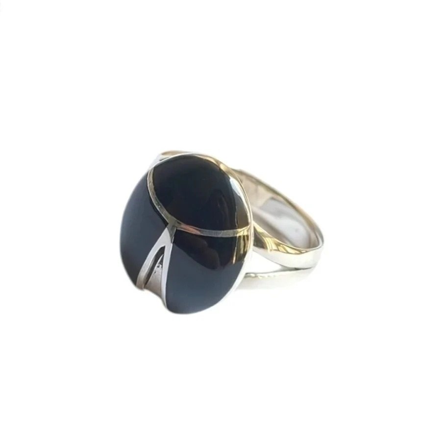 Anillo Nacar Negro  C-105A