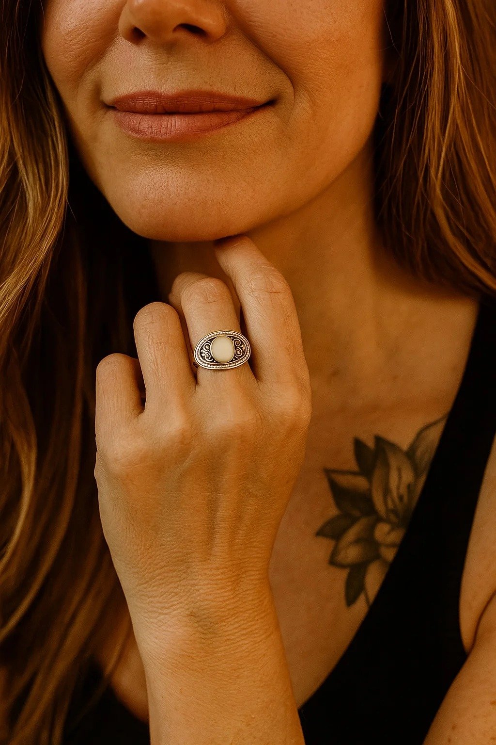 Anillo Calado blanco C-105A