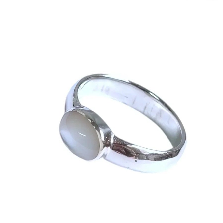 Anillo Piedra blanca C-105A