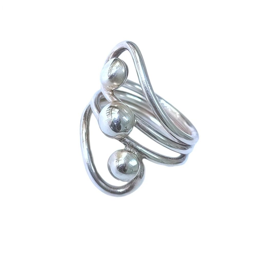 ANILLO TRIPLE BOLITA "TALLE UNICO #6" C-102C