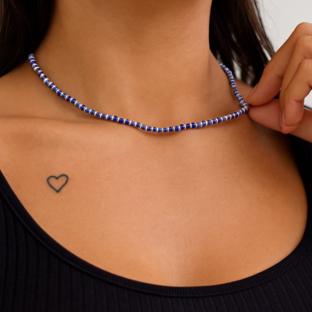 COLLAR PIEDRAS AZULES 41cm C-56B