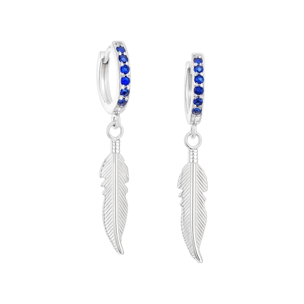 Argolla pluma azul 14mm C-103C