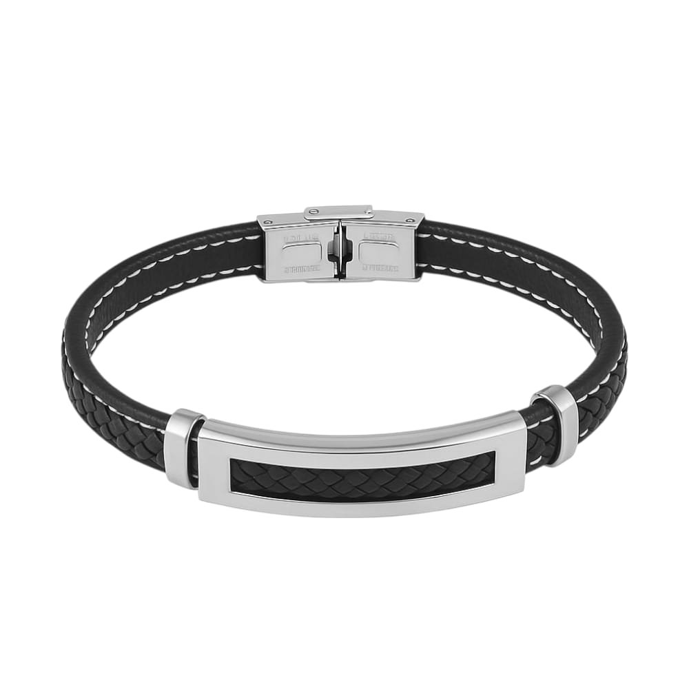 PULSERA ACERO  DE ECOCUERO C-109C