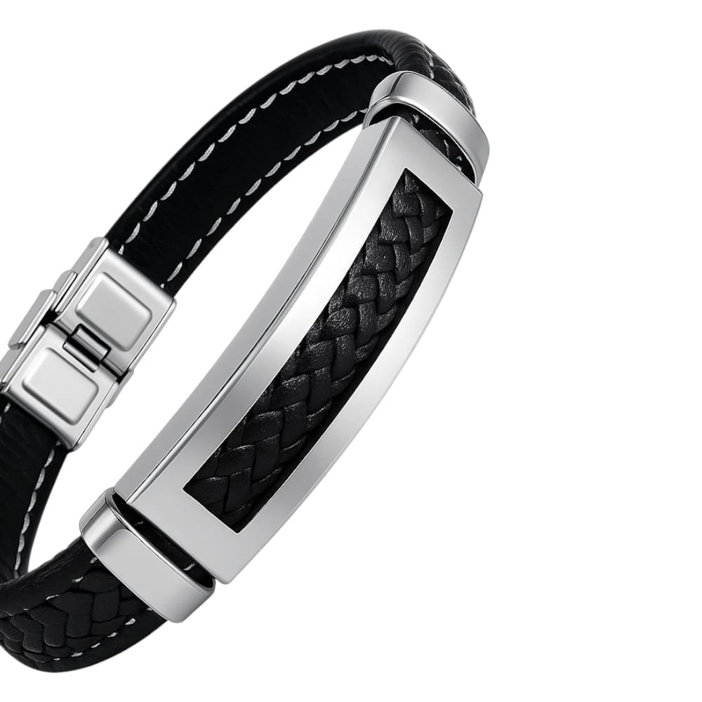 PULSERA ACERO  DE ECOCUERO C-109C